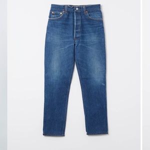 Re/done high rise ankle crop dark blue vintage